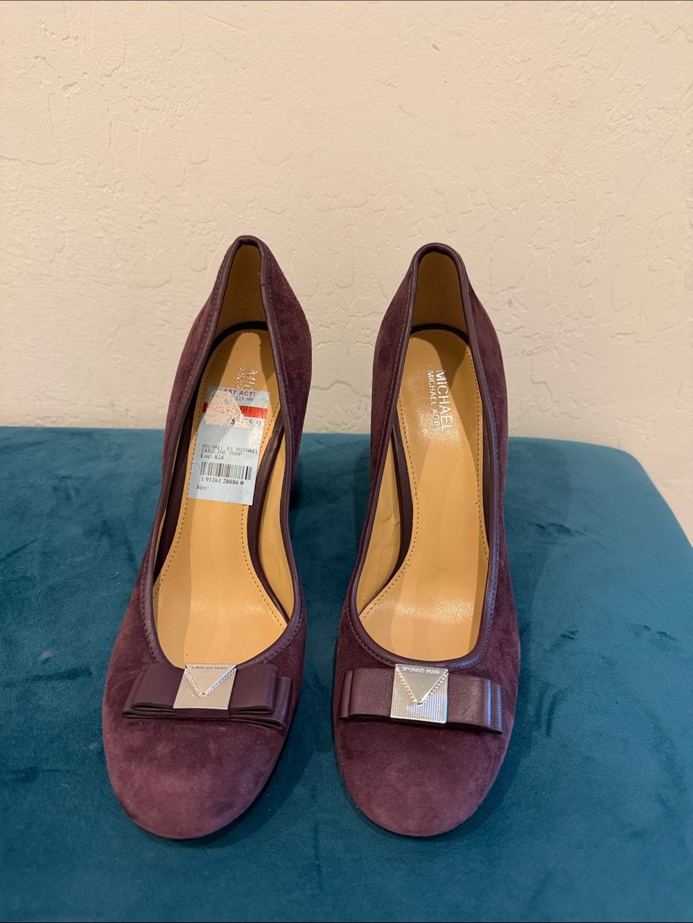 Michael Kors Plum Suede Bow Heel Pump